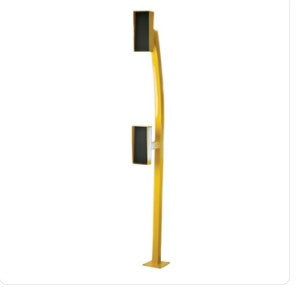 BOLLARDT&C/CRV/Y BOL1035Y 2M CURVED DBLE GOOSENECK BOLLARD FOR TRUCK/CAR YELLOW