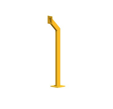 SER1Y SINGLE BOLLARD ANGLE NECK YELLOW 75MM X 50MM X 1170MM HIGH (Contact us for Shipping details)