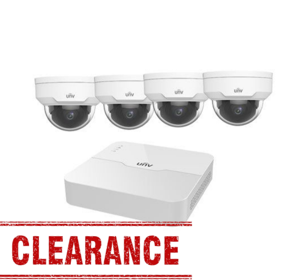 Uniview KIT/301-08LB-P8/4*322LR3-VSPF28-D 8-CH poe NVR + 4 Dome cameras + 2TB HDD KIT