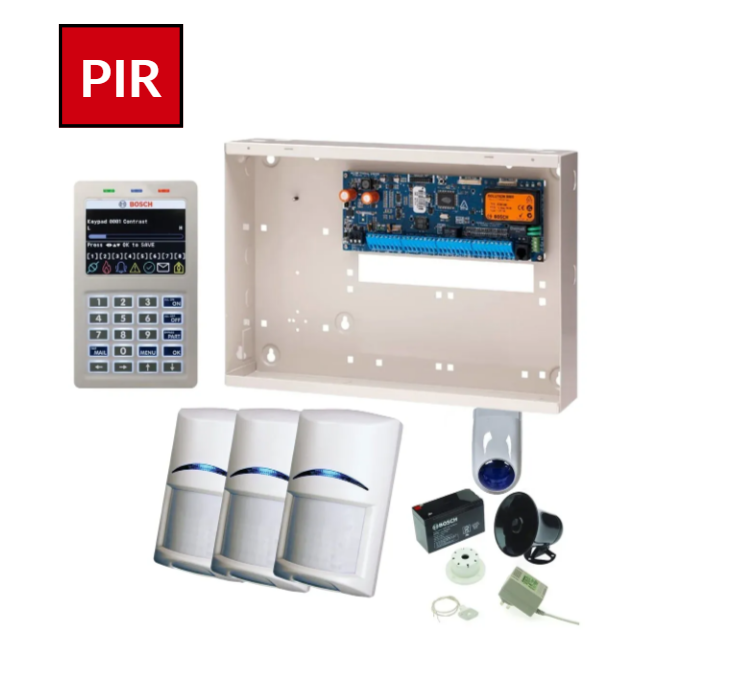 BOSCH, Solution 6000, Alarm kit, + CC610PB panel, CP736B WiFi Prox LCD keypad, 3x standard PIR detectors + Accessories Included