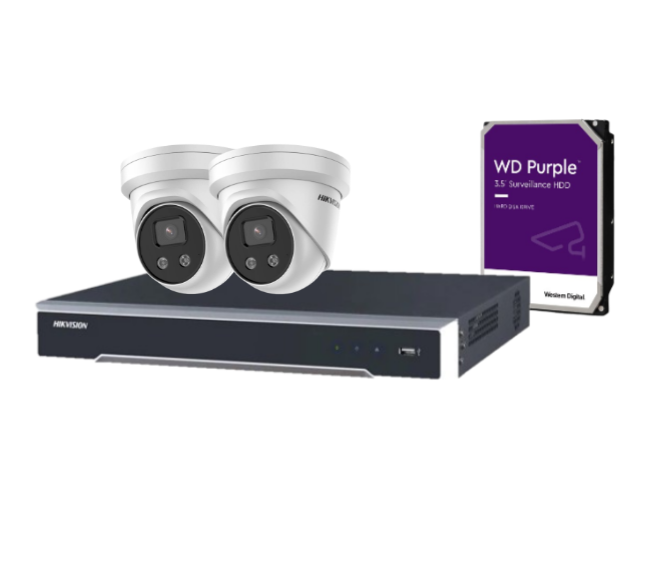 HIKVISION 6MP CCTV Camera KIt with acusense, ColorVU, Live-guard 4 channel NVR + HDD, AcuSense HIK-2CD2366G2-I2 / 7604NI-M1-4P /DS-2CD2367G2-LU