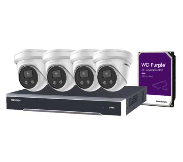 HIKVISION 6MP CCTV Camera KIt with acusense, ColorVU, Live-guard 4 channel NVR + HDD, AcuSense HIK-2CD2366G2-I2 / 7604NI-M1-4P /DS-2CD2367G2-LU