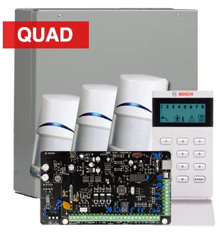 Bosch Solution 3000 kit+ 3 x Quad Detectors with Icon LCD Keypad + Accessories Included