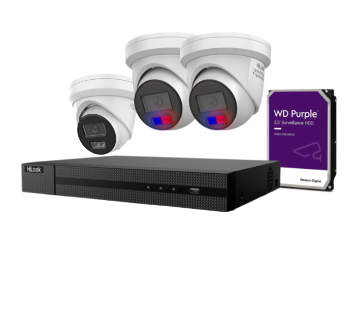 Hilook 6MP 4x CCTV Camera kit with 4 Channel NVR, and HDD IPC-T262H-MU, IPC-T269H-MU/SL, HL-NVR-104MH-C/4P(B) / 7604NI-M1-4P