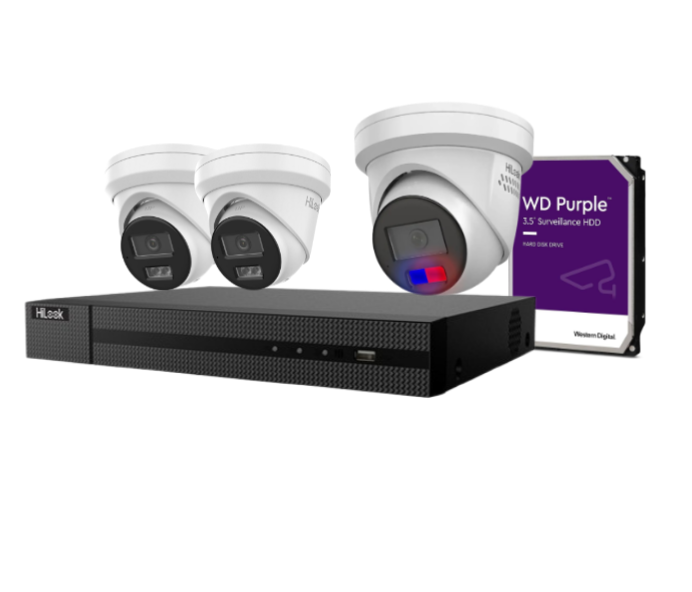 Hilook 6MP 4x CCTV Camera kit with 4 Channel NVR, and HDD IPC-T262H-MU, IPC-T269H-MU/SL, HL-NVR-104MH-C/4P(B) / 7604NI-M1-4P