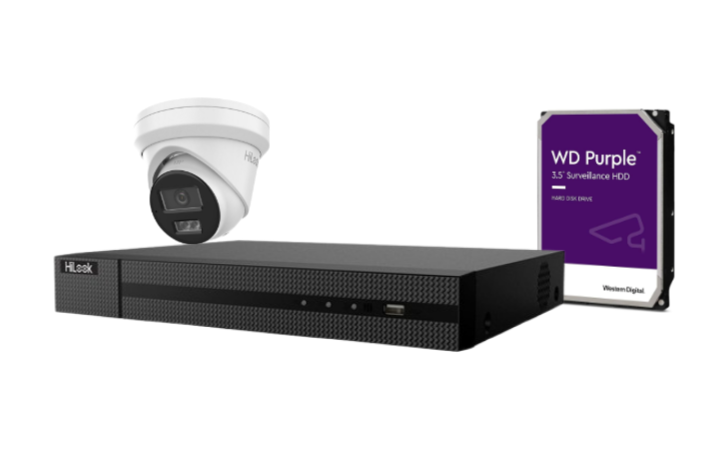 Hilook up to 4x 6MP CCTV Camera Kit with HDD, IPC-T262H-MU , NVR NVR-104MH-C/4P(B)