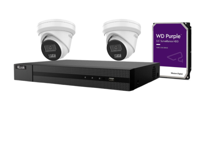 Hilook up to 4x 6MP CCTV Camera Kit with HDD, IPC-T262H-MU , NVR NVR-104MH-C/4P(B)