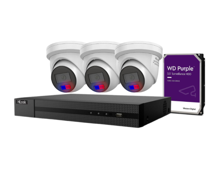 HiLook 6MP CCTV Camera Kit 4x All in one Camera, 4 channel NVR and HDD, IPC-T269H-MU/SL 6MP, HL-NVR-104MH-C/4P(B)