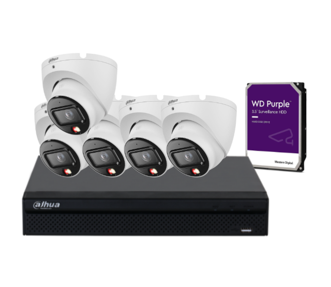 Dahua 8x 8MP Turret Fixed Camera with AcuPick and 8-Channel AI NVR + HDD CCTV IP Camera Kit