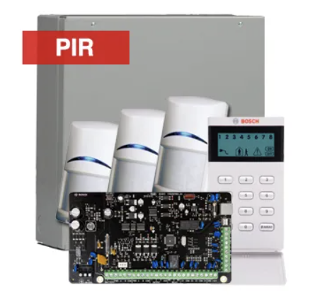 Bosch Solution 4000 Alarm Kit with ICP-SOL4-P Control Panel, IUI-SOL-ICON Keypad, 3x PIR Detectors, and Siren Kit - K4000-3PIR-ICON