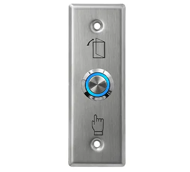 Stainless Steel Exit Switch Plate with Illuminated Push Button & Exit Symbols – AW100100