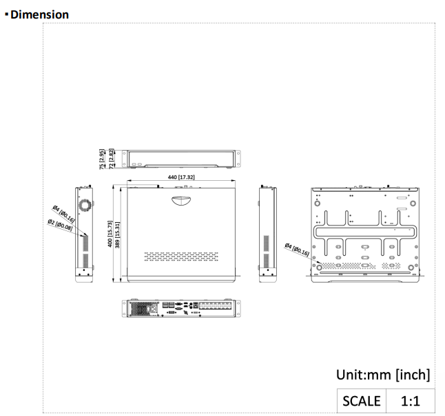 Hikvision DS-7732NI-I4/16P सीरीज 32ch NVR, 16 PoE पोर्ट, 256Mbps, H.265, 4K, 1.5RU, 4 x HDD बे + 3TB