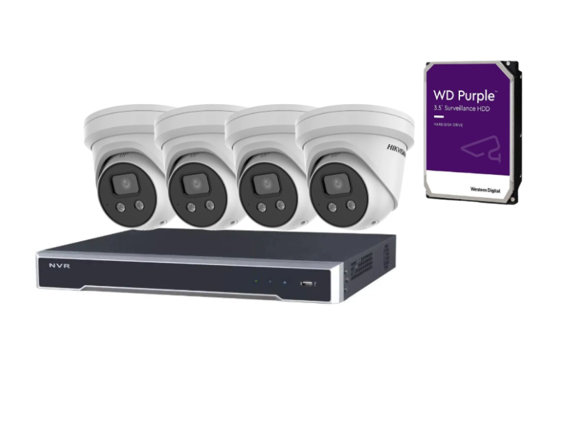 Hikvision 2CD2386G2-I2 8MP 4x 摄像机,带 4 通道 NVR + 3TB HDD CCTV 套件