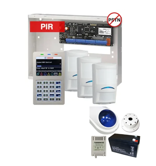 BOSCH Solution 6000 Alarm Kit – CC615PB IP Panel + CP736B Prox LCD Keypad + 3x Professional PIR Detectors – K6000-IPS-3PROPIR