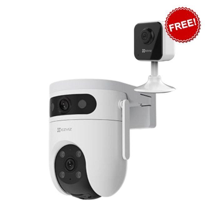 EZVIZ CS‑H9C Dual‑Lens PT Camera (5 MP + 5 MP) – Dual‑Lens 360° Pan‑Tilt, AI‑Powered Detection, 3K Resolution (Buy 1x H9C 5MP GET 1x H1C FREE)