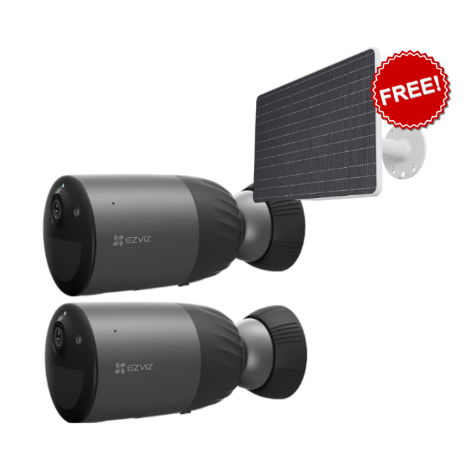 EZVIZ CS‑BC1C PRO 8MP 4K Smart Wireless Security Camera – 2-Pack | Ultra HD, AI Detection, Color Night Vision, IP65 Weatherproof (Buy 1x BC1C 8MP KIT 2PCK GET 1x PBC12 FREE)