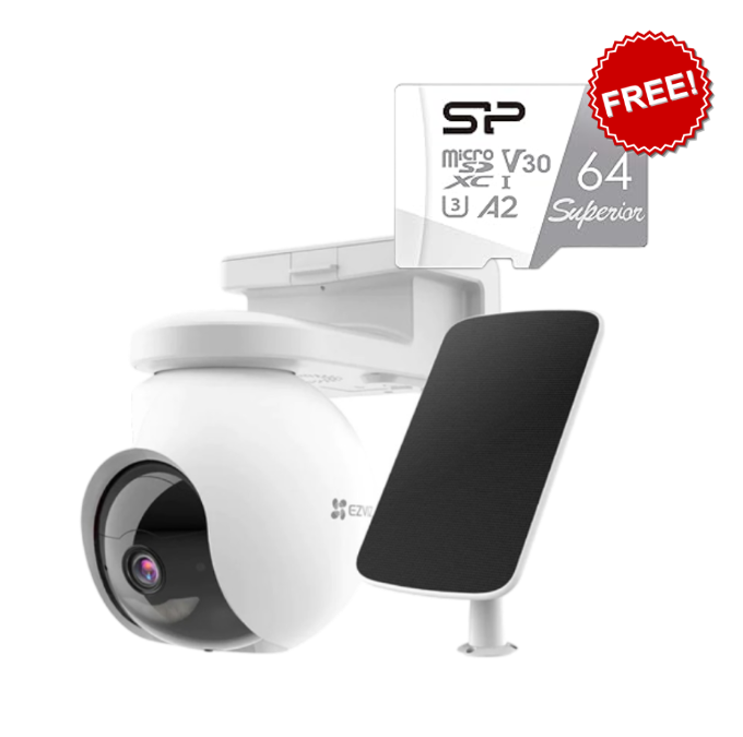 EZVIZ CS-EB8 2K 4G (SIM) Wireless PTZ Outdoor Camera (GET 1x 64GB SD Card and Solar Panel FREE)