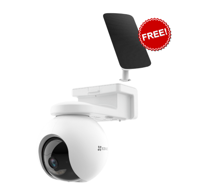 EZVIZ HB8 2K⁺ Battery-Powered PTZ Pan & Tilt Wi-Fi CCTV Camera – Smart 360° Outdoor Surveillance with solar panel (GET 1x Solar Panel FREE)