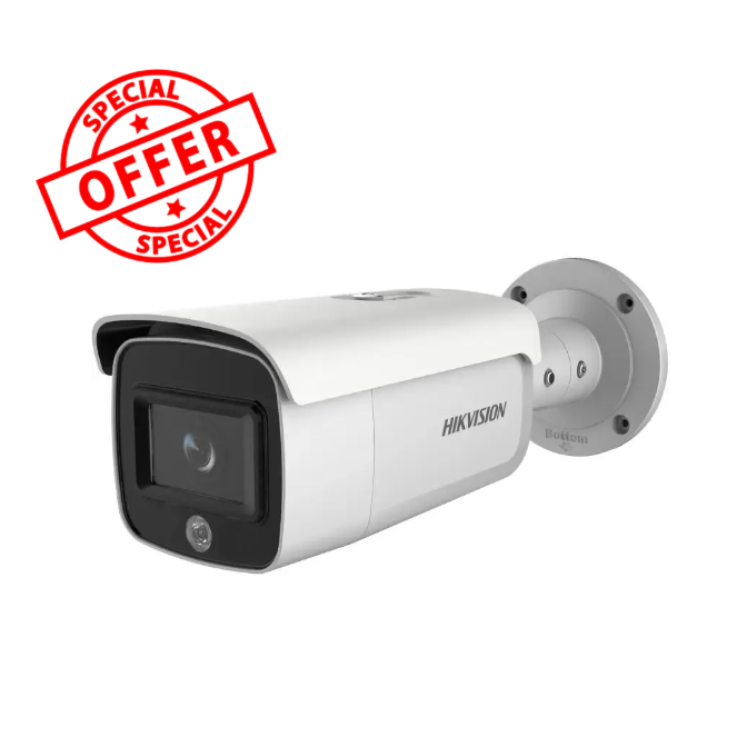 *Special offer Hikvision DS-2CD2T46G1-4I/SL 4MP AcuSense Fixed Bullet Camera with IR, Strobe Light & Audible Warning – IP66, PoE, Discontinued Model