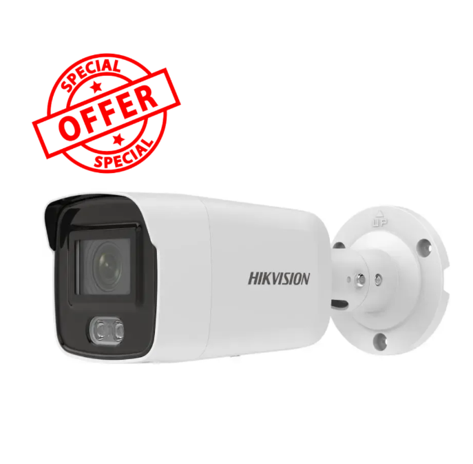*Special offer Hikvision DS‑2CD2047G2‑L(U) 4MP ColorVu Fixed Bullet Network Camera – Full-Color 24/7 Surveillance, Deep Learning Detection, IP67, Audio Ready