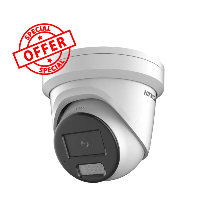 *SPECIAL OFFER Hikvision DS‑2CD2367G2‑L(U) – 6 MP ColorVu Turret IP Camera with Built‑In Mic & 130 dB WDR, IP67