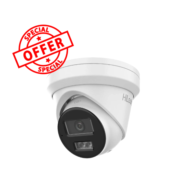 *SPECIAL OFFER HiLook IPC-T282H-MU 8MP AcuSense Turret IP Camera with Built-in Mic (2.8mm, AI Detection, 30m IR, IP67)