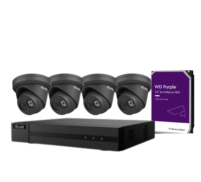 *SPECIAL OFFER IPC‑T261H‑MU‑BLK 4CH Kit — 4 × 6 MP Fixed Turret Cameras + 4‑Channel NVR + 2 TB HDD, Deep‑Learning, PoE, IP67
