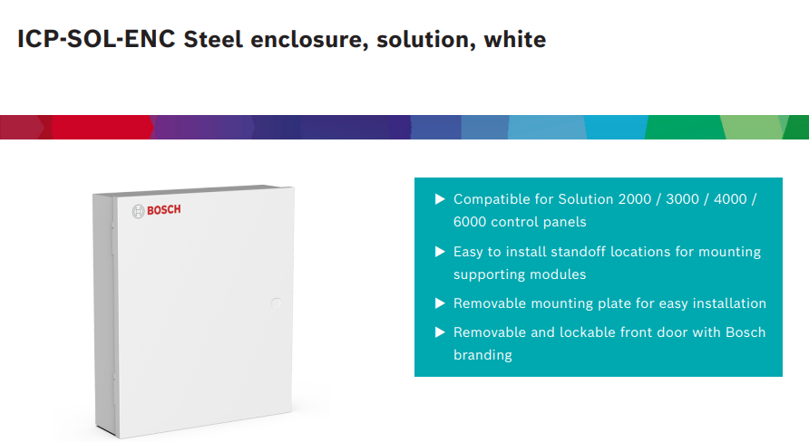 Bosch ICP-SOL-ENC Steel Enclosure – Durable Security Panel Housing for Bosch Solution Series