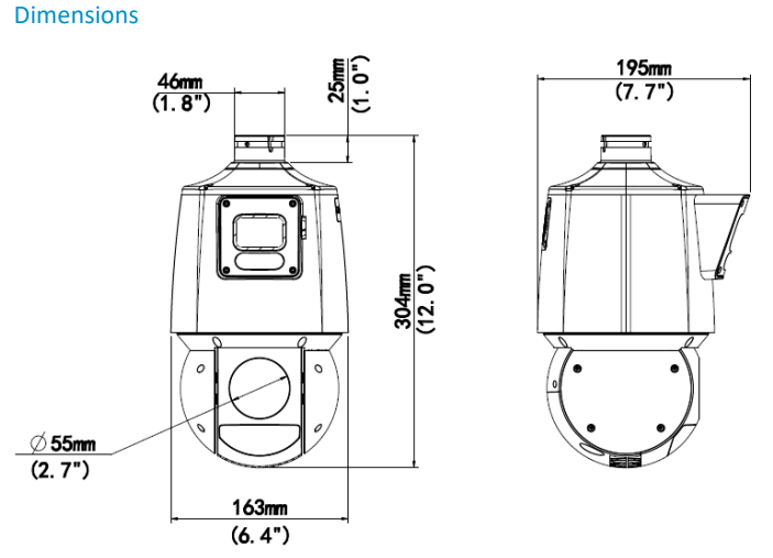Uniview IPC94144SFW-X25-F40C 4MP + 4MP LightHunter Dual-lens Network PTZ Camera, 4.8-120mm, SD Card, WDR, IR100m, IP66, POE Prime Series