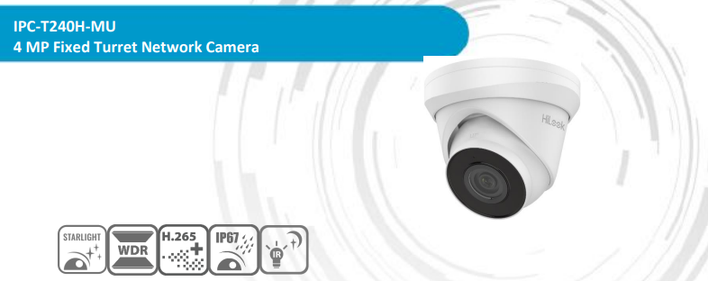 HiLook 4x 4MP आईपी कैमरा IPC-T240H-MU (काला) + Hilook 4 चैनल PoE NVR 4K + WD HDD किट