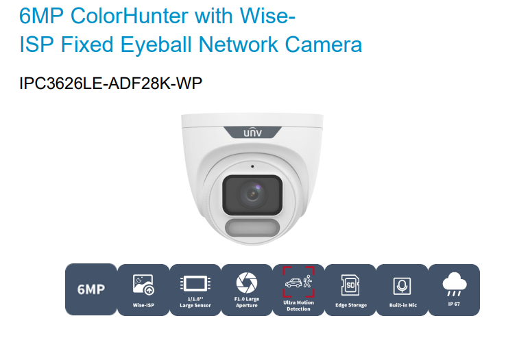 Uniview 6x OwlView 6MP CCTV IP Cameras, 8 Channel Surveillance Kit with 4TB HDD