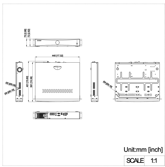 Hikvision iDS-7732NXI-M4/X 32-channel 8K DeepinMind AI network video recorder (NVR) showing front panel and connection ports.