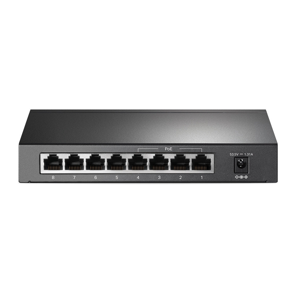TP-Link TL-SG1008P 8-Port Gigabit Desktop Switch with 4-Port PoE | Fanless Silent Operation, 64W PoE Budget, Plug & Play