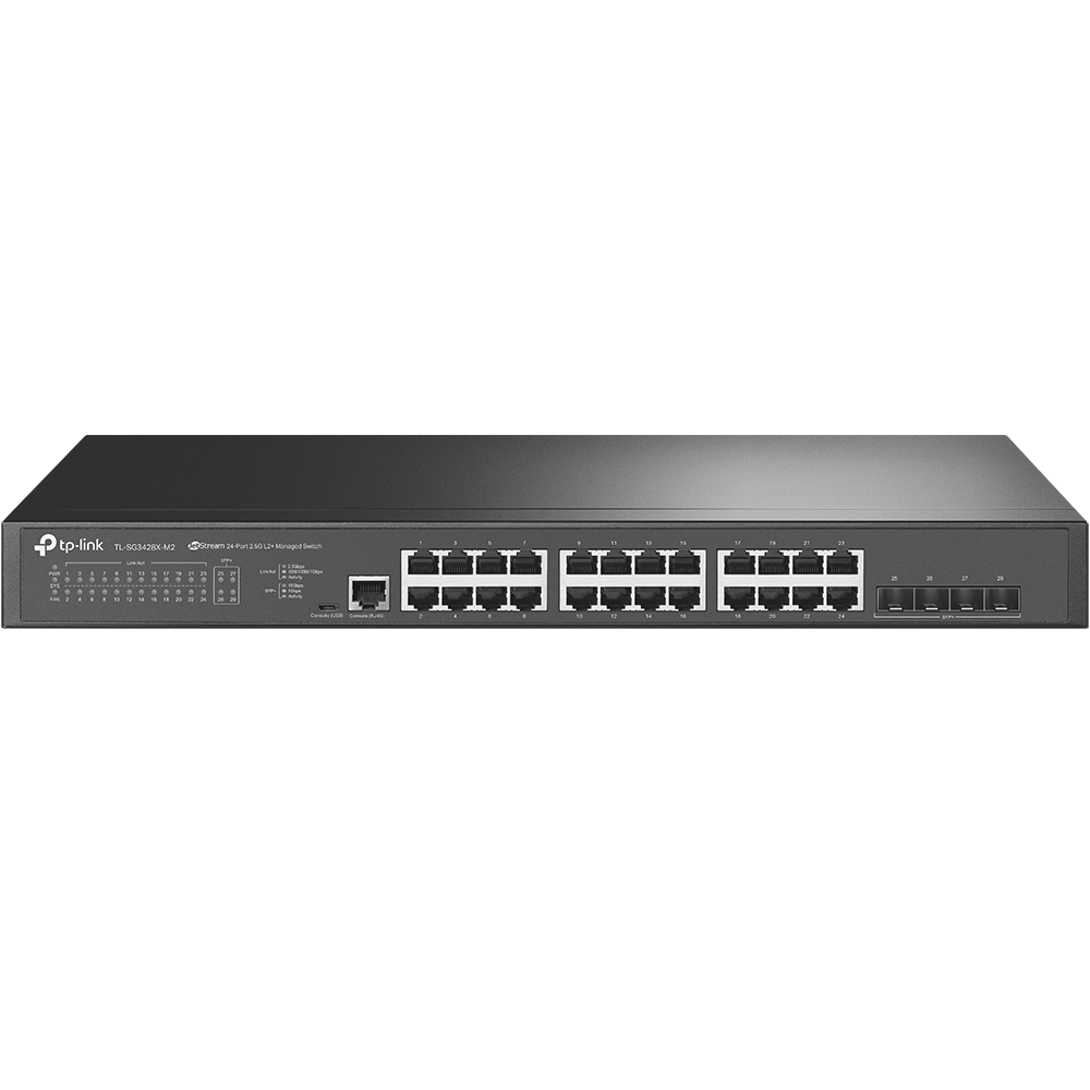 TP-Link TL-SG3428X-M2 — JetStream 28-Port 2.5G L2+ Managed Switch with 10G Uplinks (EOL)