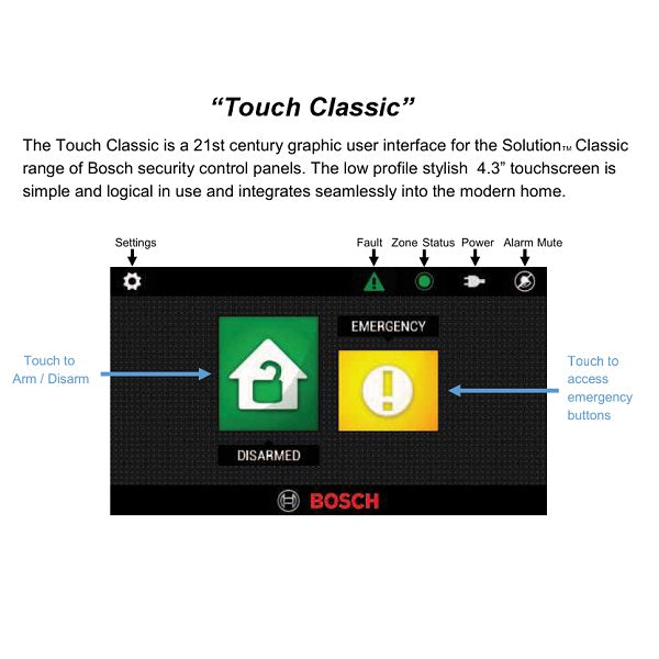 BOSCH, Solution 2000/3000, Keypad, 4.3” touchscreen