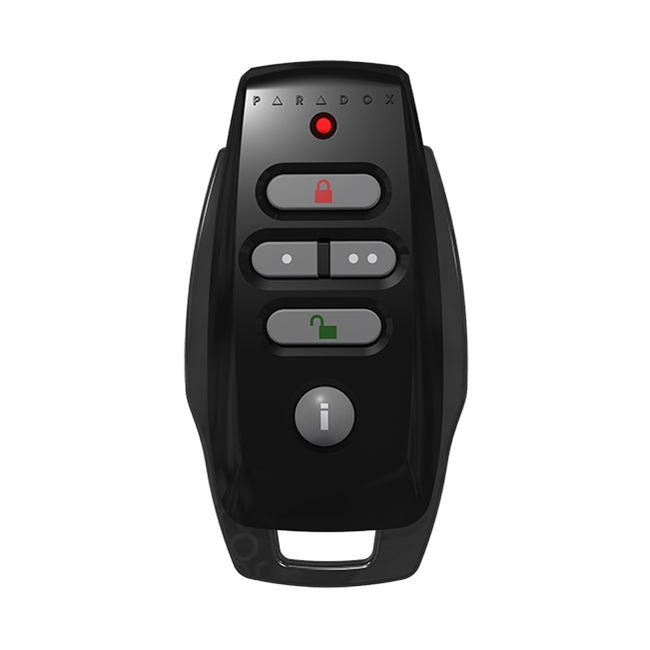 Paradox REM25B Two-Way Wireless Remote Control – Slim Black Design, 433MHz | Secure Arm/Disarm, Visual & Audio Feedback