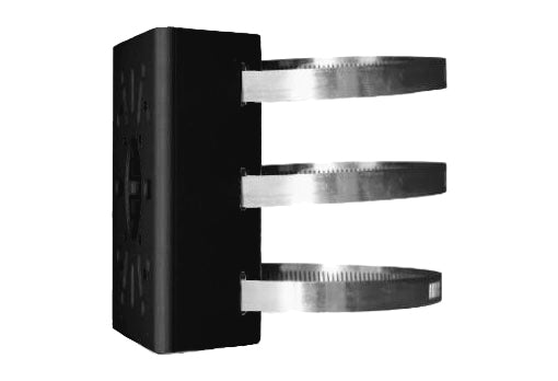 UNIVIEW UNVTR-UP06-IN-BK Pole Mount Bracket – Black Galvanized, Suits Multiple Camera Types, 67-127mm Pole Compatibility