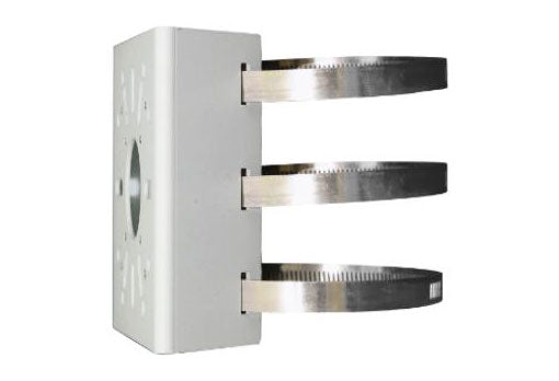 UNIVIEW UNVTR-UP06-IN POLE MOUNT BRACKET SUITS BOX/ DOME/ UFO/ MINI DOME/ FIXED DOME/ TURRET/ MINI PTZ/ OMNIVIEW WHITE GALVANIZED SUITS 67-127 (MM) POLE 0.75 KG