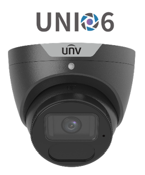 Uniview UNI6 PRIME-II 6MP AI IP Camera Black – AcuTrack LightHunter IR 40m, Fixed 2.8mm Lens, PoE, IP67, Built-In Mic, People Counting (IPC3616SS-ADF28K-I1-BK)