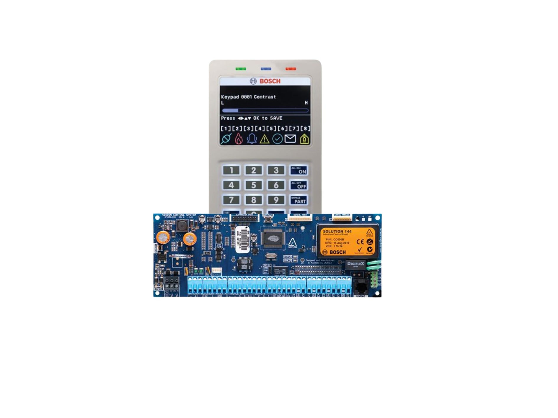 BOSCH, Solution 6000, Control panel PCB + WHITE WiFi key pad