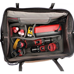 Veto Pro Pac DR-LC Contractor Series Tool Bag – 27-Pocket Gate Mouth Drill Bag with Waterproof Base & Adjustable Interior Panel