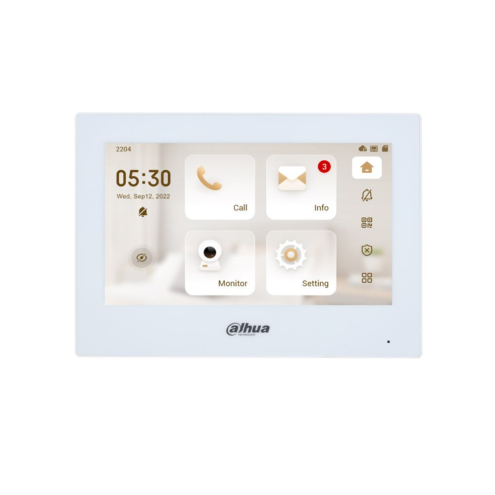 Dahua DHI-VTH2621GW-P 7" IP Indoor intercom Monitor | Touchscreen Display Indoor Station with PoE and Alarm Integration
