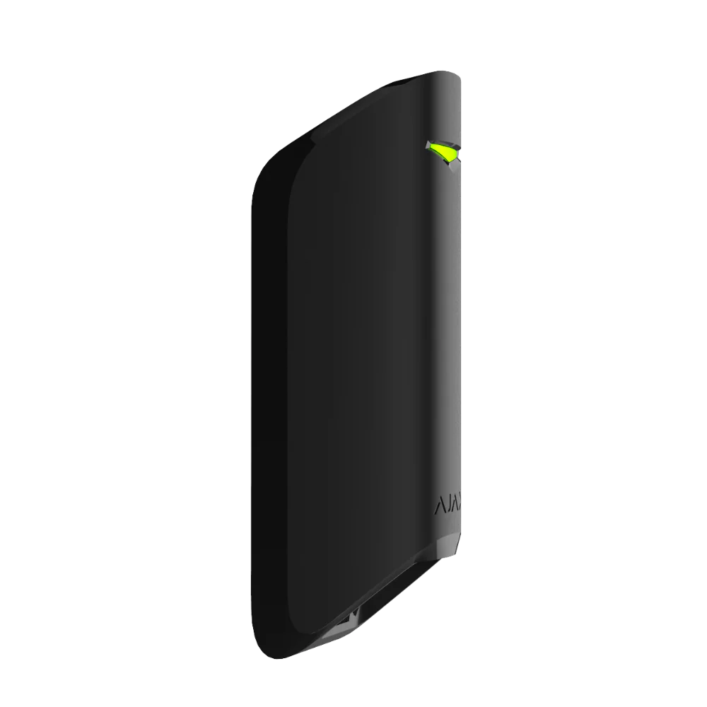 Ajax MotionProtect Curtain wireless IR motion detector in white or black for indoor security, narrow beam sensor for alarm systems.