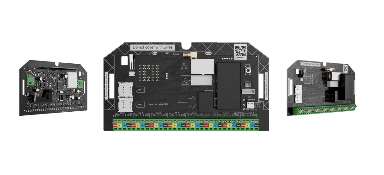AJAX#124108 Ajax Superior Hub Hybrid (4G) Without Casing – Hybrid Fibra & Jeweller Alarm Control Panel Board with Dual SIM 4G, Ethernet & Photo Verification