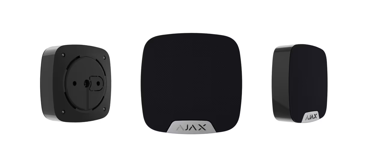 Ajax HomeSiren Jeweller wireless indoor security alarm in white with 100dB alarm and 2000m range, part of Ajax alarm parts collection.