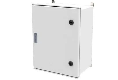 Allbro ALL-004/E IP66 SMC Hinged Enclosure – 400x300x200mm, IK10, Flame Retardant, Grey, 2x T-Locks, Internal Mounting Plate