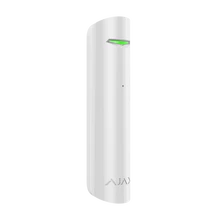 Ajax GlassProtect Jeweller wireless glass break detector in white and black for indoor acoustic glass break detection.