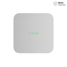 Ajax 16-channel network video recorder (NVR) without HDD, in black or white, designed for security camera surveillance systems.