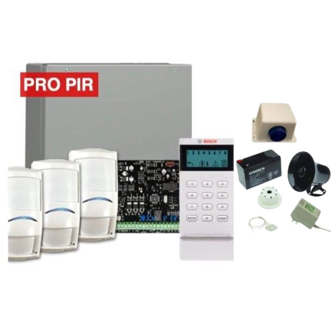 BOSCH Solution 3000 Alarm kit Includes ICP-SOL3-P panel, IUI-SOL-ICON keypad, 3x ISC-PPR1-W16 PIR detectors + Siren kit