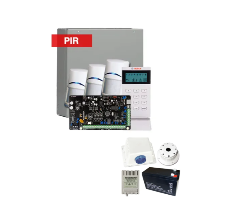 Bosch Solution 4000 Alarm Kit with ICP-SOL4-P Control Panel, IUI-SOL-ICON Keypad, 3x PIR Detectors, and Siren Kit - K4000-3PIR-ICON